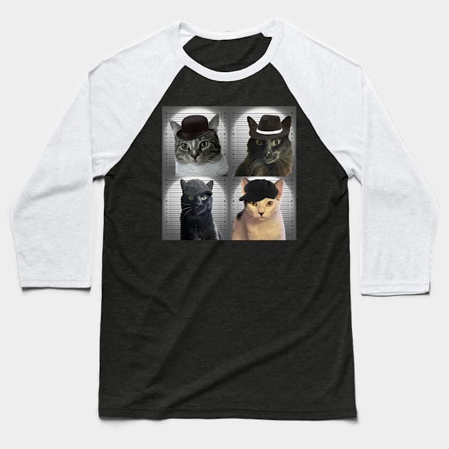 Cat in the Wall Gang Baseball T-Shirt by CriticCat